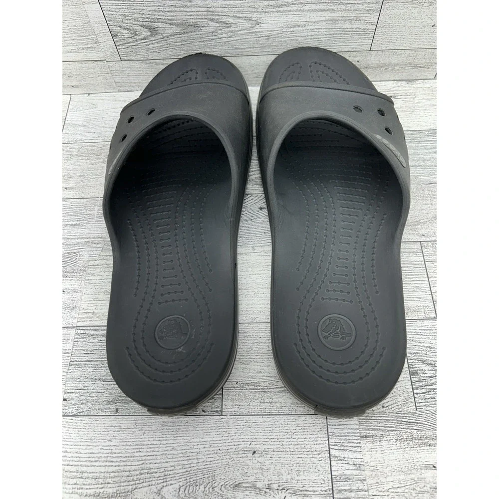 Crocs‎ Crocband II Slides Flip Flops Sandals Slides Black Size Mens 8/Womens 10
